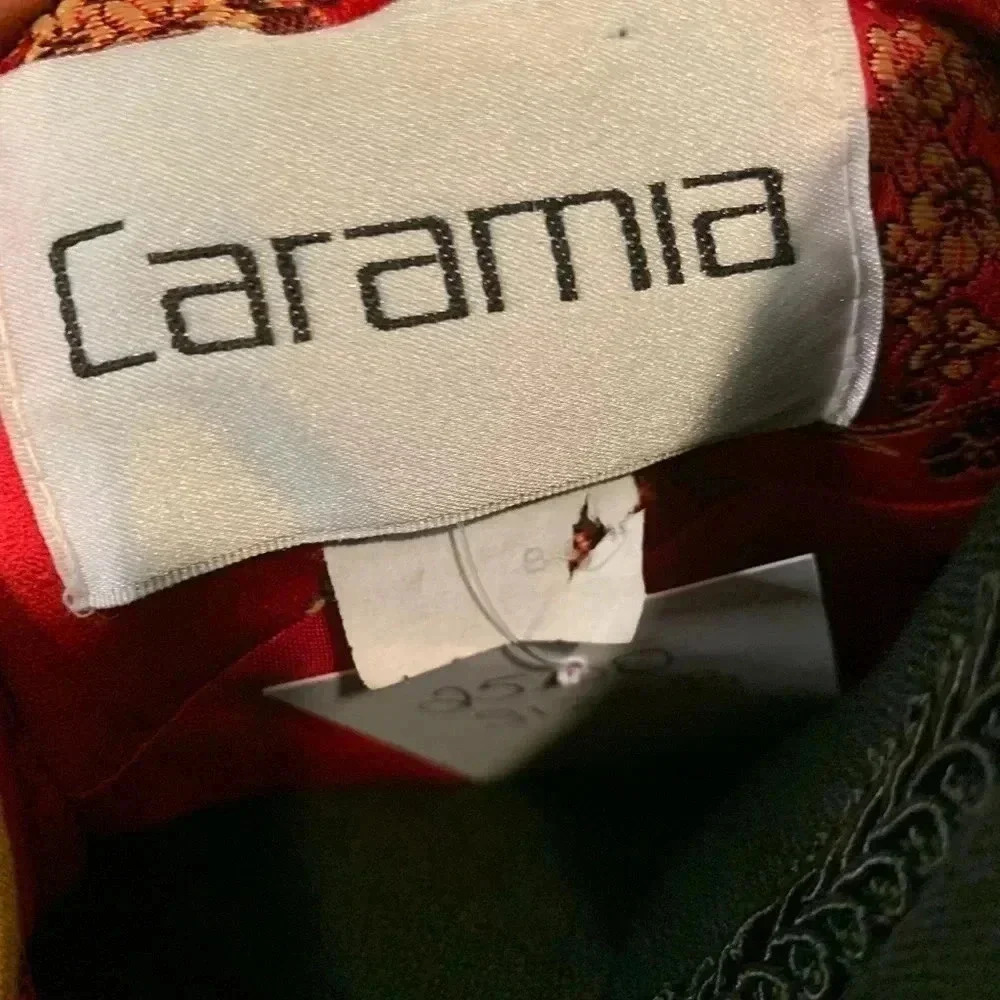 Vintage Caramia Oriental Style Red & Gold Blazer Size 8 - Picture 4 of 4